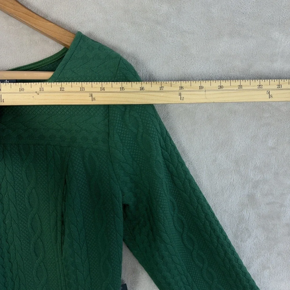 NWT MODCLOTH Braid My Entire Day 3/4 Sleeve Green Midi Dress Large Twee Cozycore